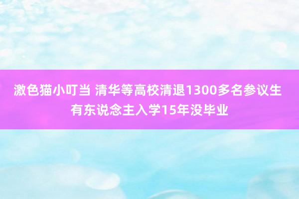 激色猫小叮当 清华等高校清退1300多名参议生 有东说念主入学15年没毕业