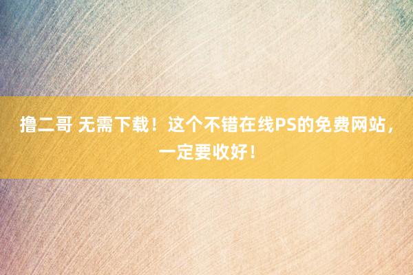 撸二哥 无需下载！这个不错在线PS的免费网站，一定要收好！