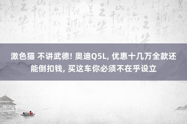 激色猫 不讲武德! 奥迪Q5L， 优惠十几万全款还能倒扣钱， 买这车你必须不在乎设立