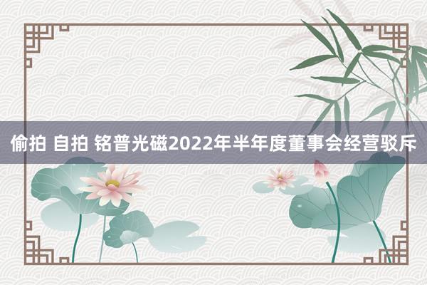 偷拍 自拍 铭普光磁2022年半年度董事会经营驳斥