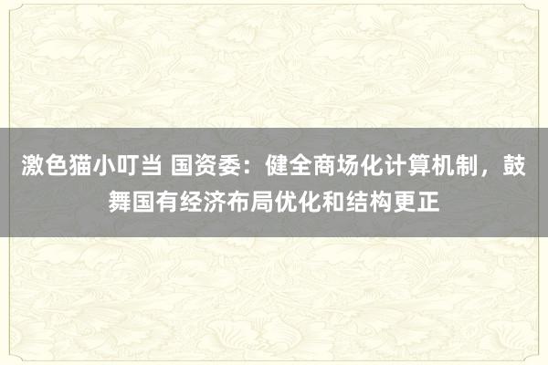 激色猫小叮当 国资委：健全商场化计算机制，鼓舞国有经济布局优化和结构更正