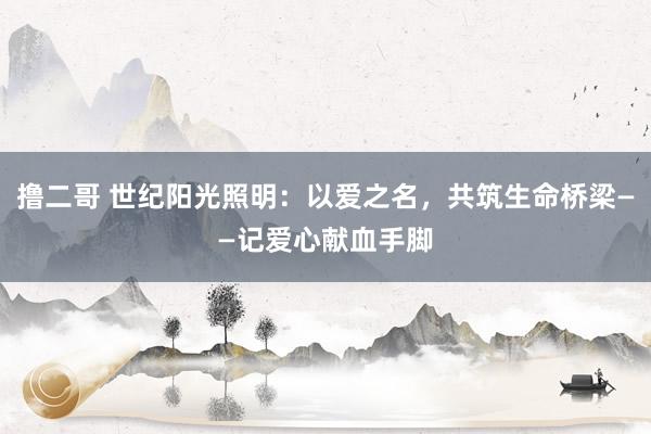 撸二哥 世纪阳光照明：以爱之名，共筑生命桥梁——记爱心献血手脚