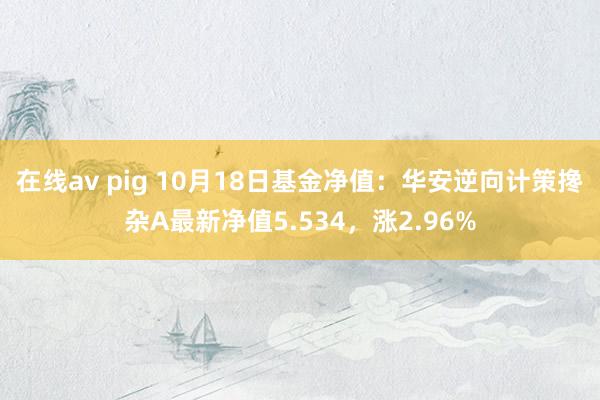 在线av pig 10月18日基金净值：华安逆向计策搀杂A最新净值5.534，涨2.96%