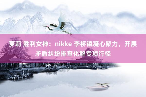 萝莉 胜利女神：nikke 李桥镇凝心聚力，开展矛盾纠纷排查化解专项行径