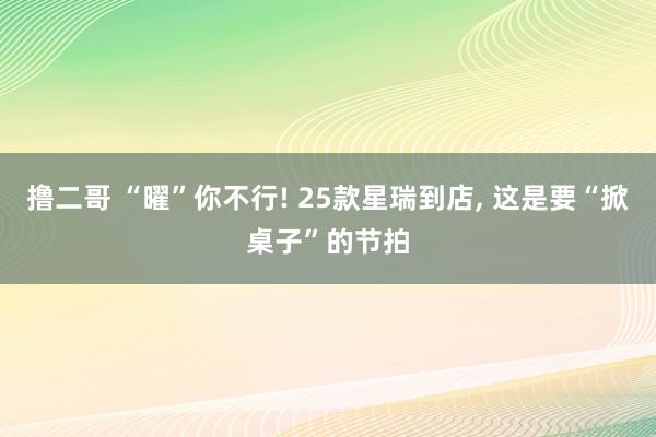 撸二哥 “曜”你不行! 25款星瑞到店， 这是要“掀桌子”的节拍