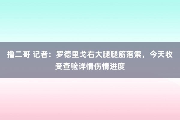 撸二哥 记者：罗德里戈右大腿腿筋落索，今天收受查验详情伤情进度