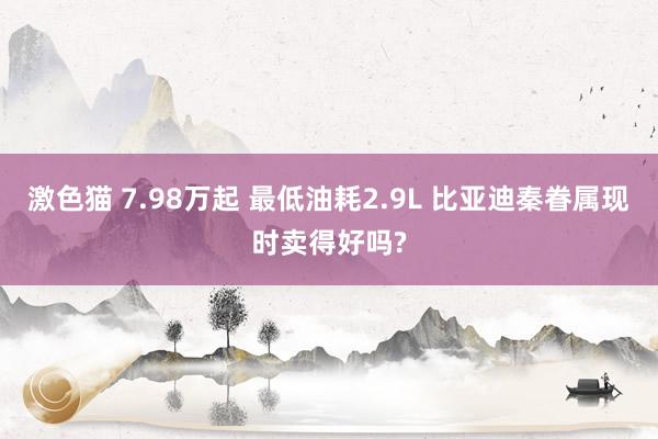 激色猫 7.98万起 最低油耗2.9L 比亚迪秦眷属现时卖得好吗?