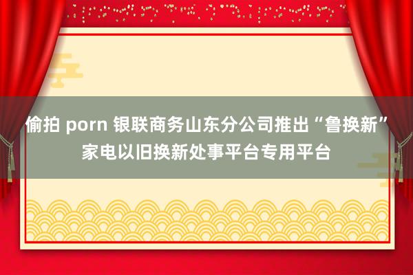 偷拍 porn 银联商务山东分公司推出“鲁换新”家电以旧换新处事平台专用平台