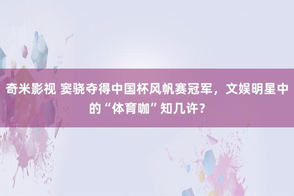 奇米影视 窦骁夺得中国杯风帆赛冠军，文娱明星中的“体育咖”知几许？