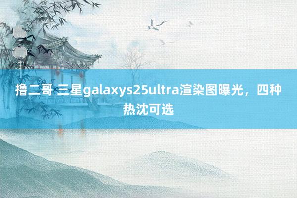 撸二哥 三星galaxys25ultra渲染图曝光，四种热沈可选