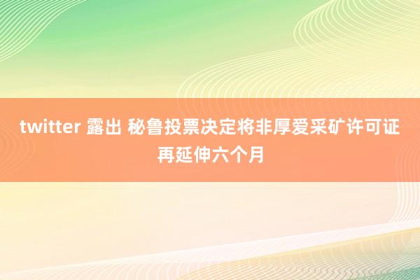 twitter 露出 秘鲁投票决定将非厚爱采矿许可证再延伸六个月