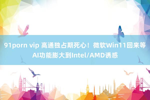 91porn vip 高通独占期死心！微软Win11回来等AI功能膨大到Intel/AMD诱惑