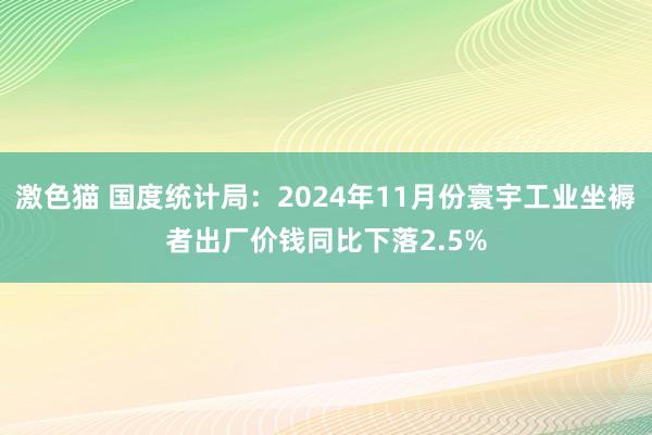 激色猫 国度统计局：2024年11月份寰宇工业坐褥者出厂价钱同比下落2.5%