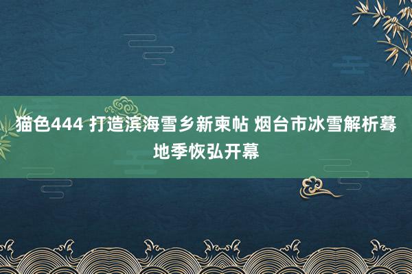 猫色444 打造滨海雪乡新柬帖 烟台市冰雪解析蓦地季恢弘开幕