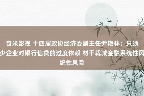 奇米影视 十四届政协经济委副主任尹艳林：只须减少企业对银行信贷的过度依赖 材干裁减金融系统性风险