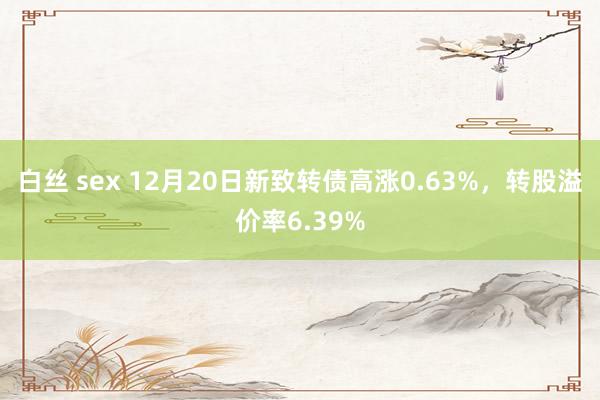 白丝 sex 12月20日新致转债高涨0.63%，转股溢价率6.39%