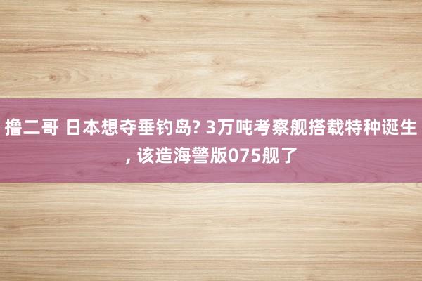 撸二哥 日本想夺垂钓岛? 3万吨考察舰搭载特种诞生， 该造海警版075舰了