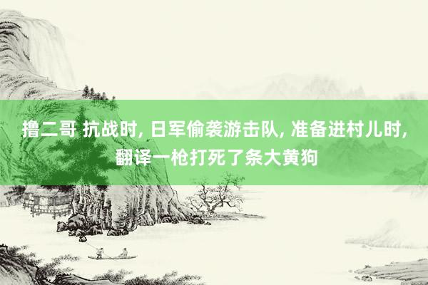 撸二哥 抗战时， 日军偷袭游击队， 准备进村儿时， 翻译一枪打死了条大黄狗