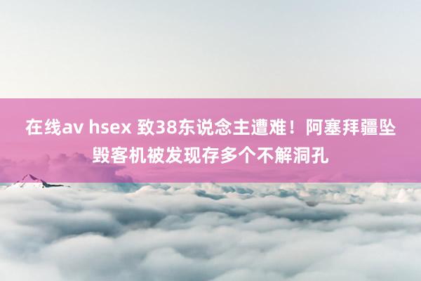 在线av hsex 致38东说念主遭难！阿塞拜疆坠毁客机被发现存多个不解洞孔