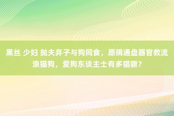 黑丝 少妇 抛夫弃子与狗同食，愿捐通盘器官救流浪猫狗，爱狗东谈主士有多猖獗？